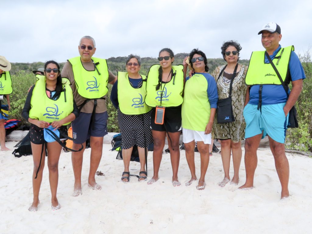 Posing on Espaniola Island Beach