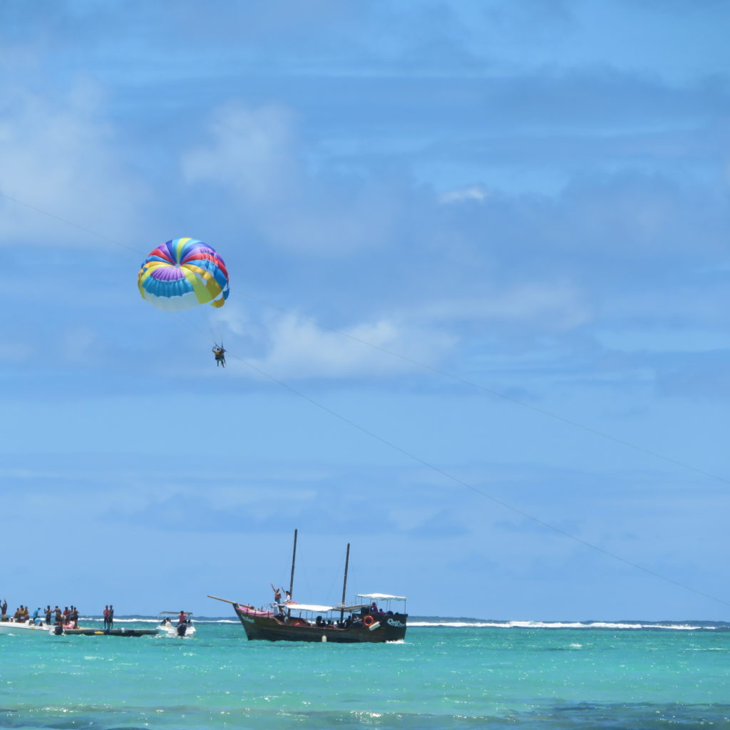 Parasailing at the Ile Aux Cerfs Island Mauritius