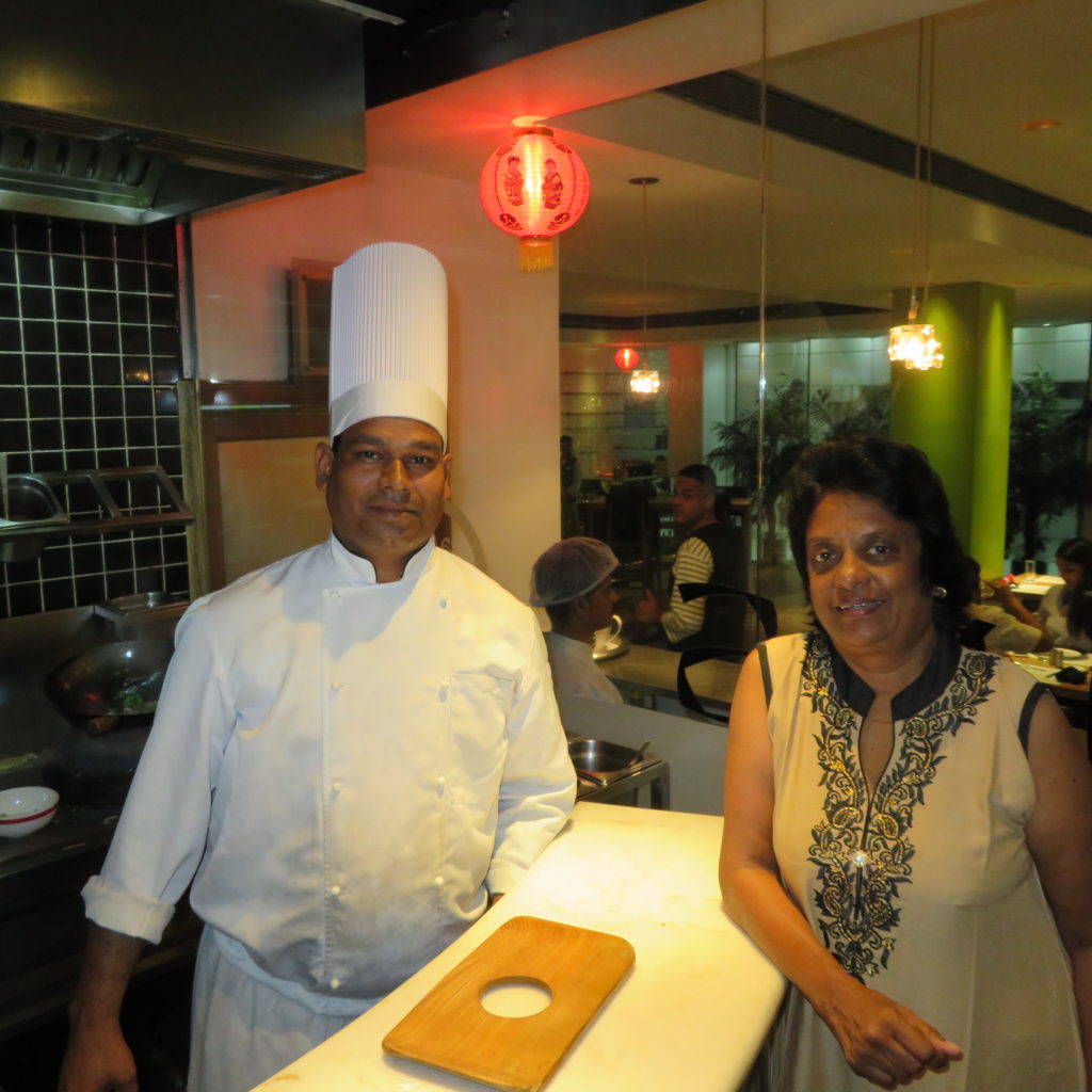 With the Chef at the All Stir Fry Restaurant Mumbai on Our India Travel Blog