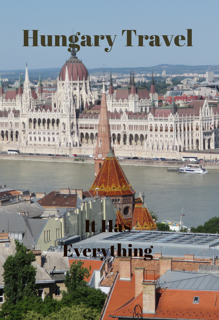Beautiful View of Danube and Parliament from Castle Hill in Budapest Hungary