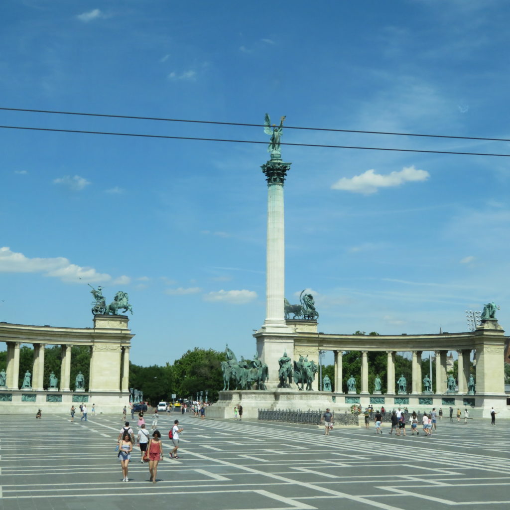 Great View of Heroes' Square at Budapest Hungary