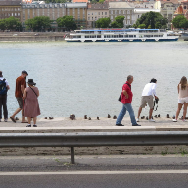 Moving Shoe Memorial on Banks of Danube in Budapest
