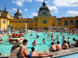 Relaxing in Szechenyi Spa Budapest Hungary