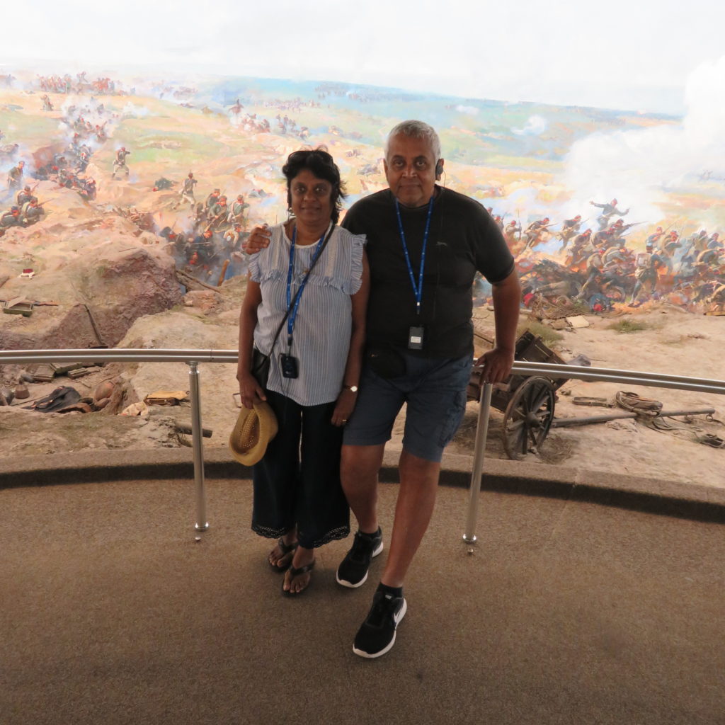 Posing Inside the Pleven Panorama Museum