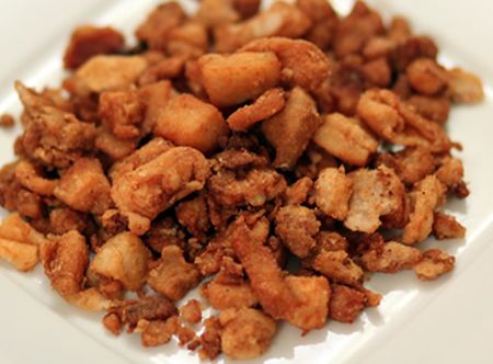 Serbian Cvarci Dish made of Pork Fat Crisps