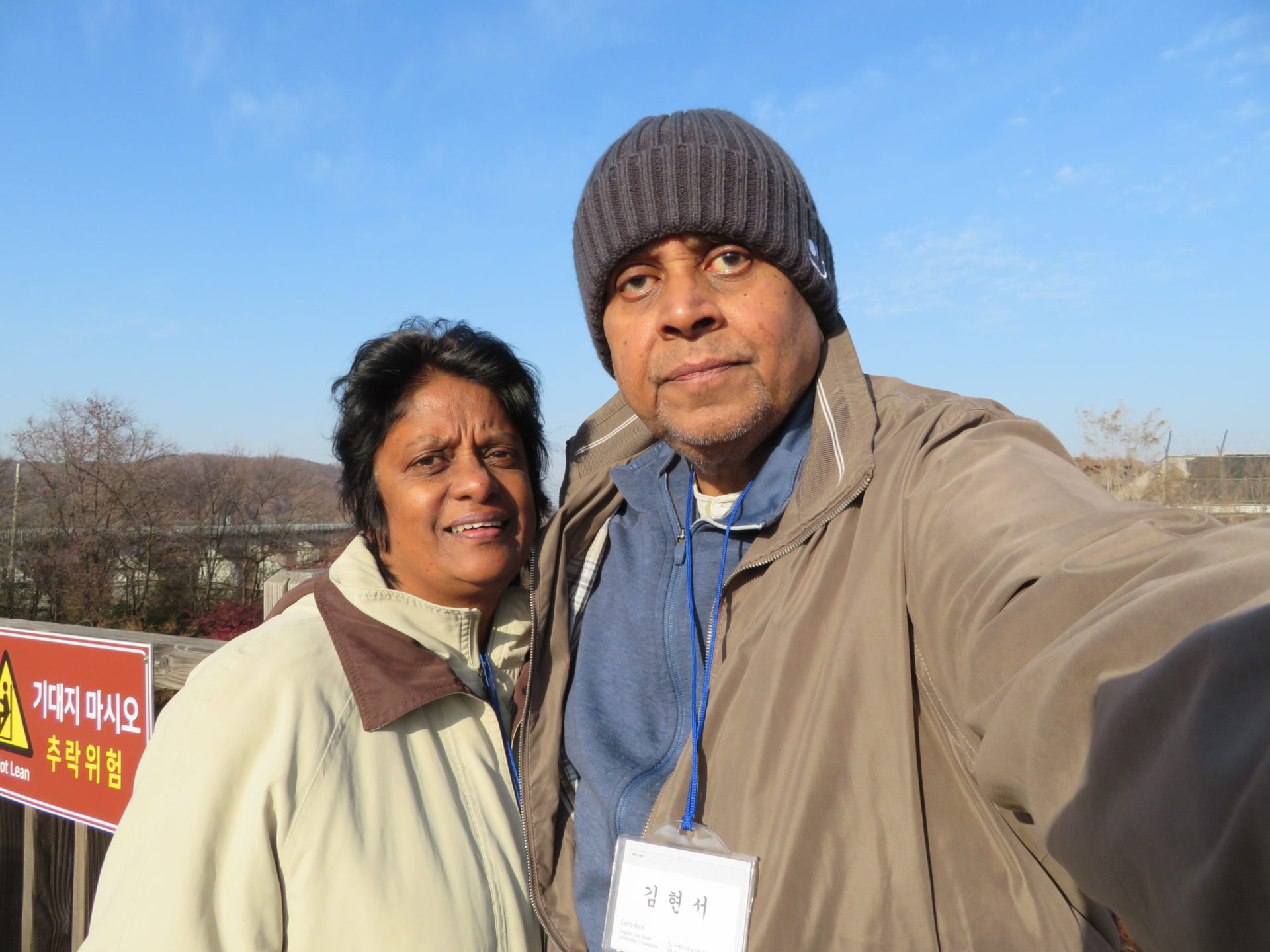 Posing at North Korea Border