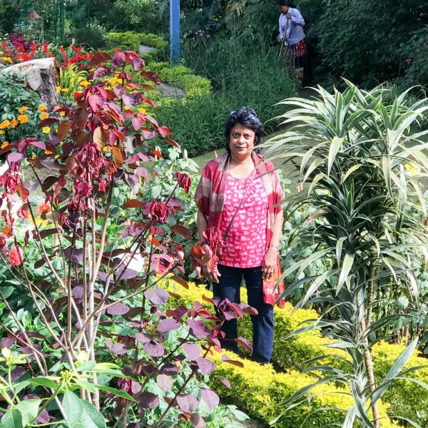 Posing at Garden of Hill Club in Sri Lanka