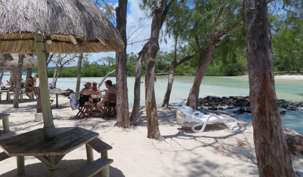 Relaxing at Ile Aux Cerfs Island