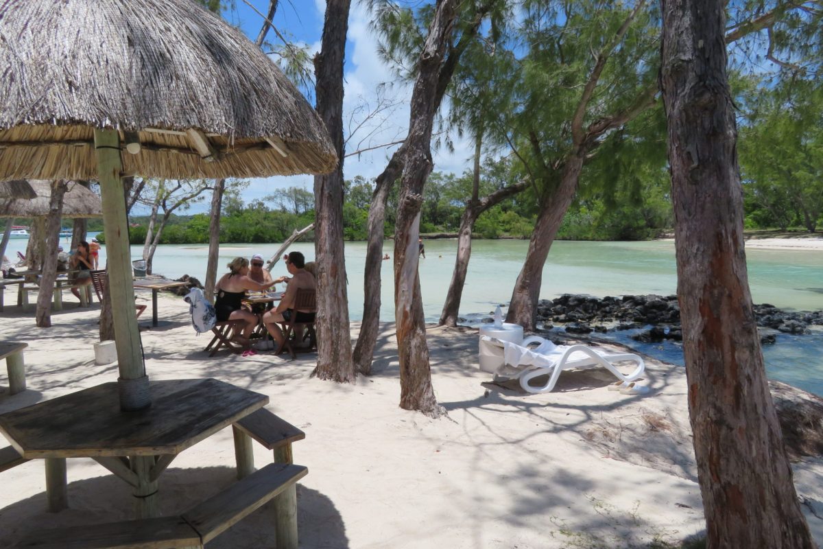 Relaxing at Ile Aux Cerfs Island