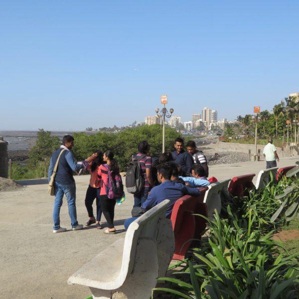 Locals Enjoying the Streets of Bollywood Bandra Mumbai India