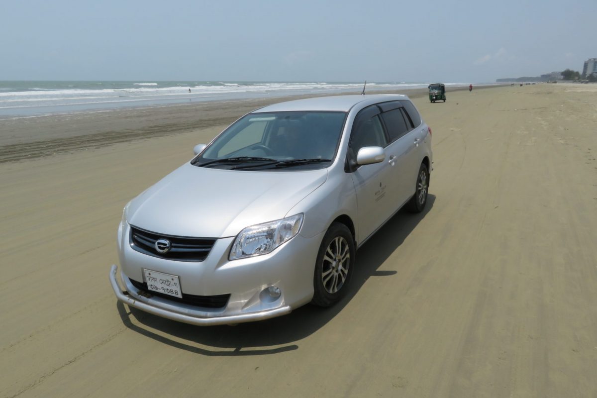 Car Driving Along Cox's Bazar Beach