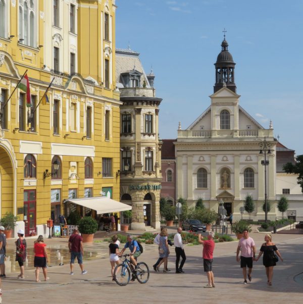 Beautiful Main Square at Pecs Hungary