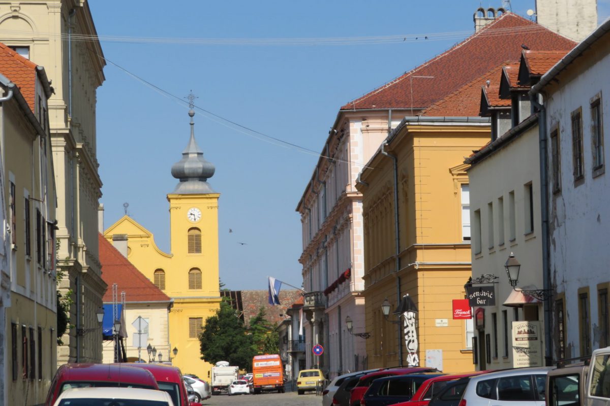Beautiful Buildings on Street at Osijek Croatia