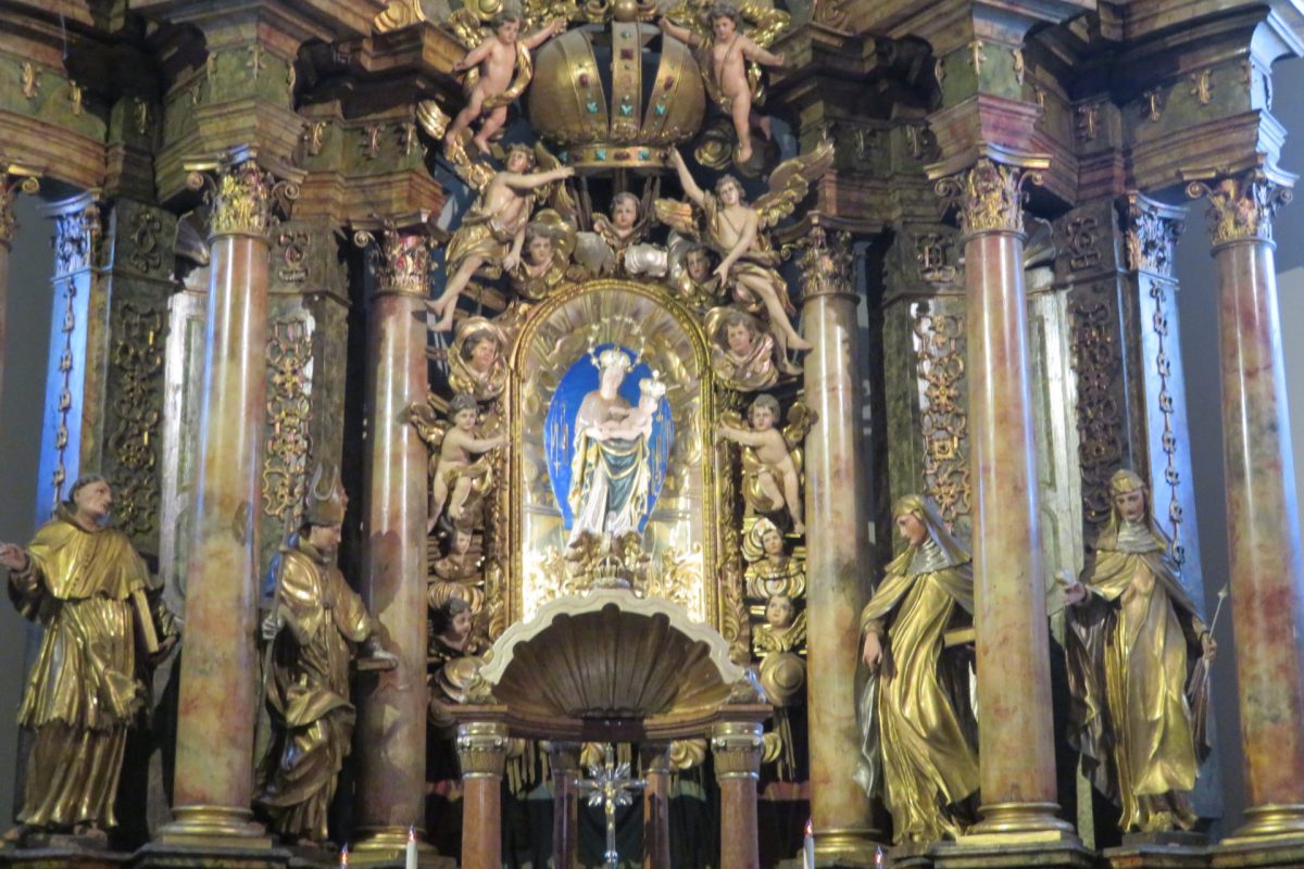 Inside Beautiful Church in Old Town Square at Osijek Croatia