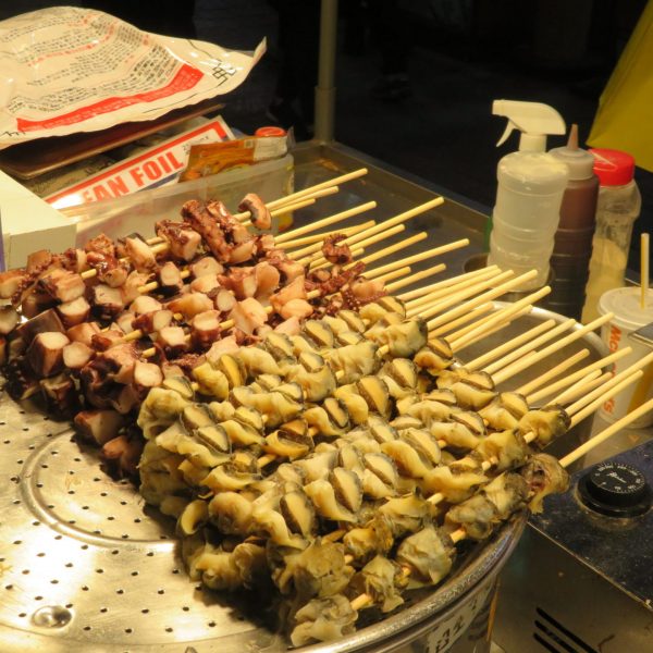 Street Food at Myeong-Dong Market Seoul South Korea