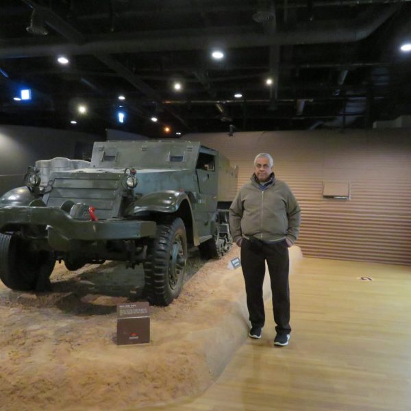 Posing at the War Memorial of Korea in Seoul