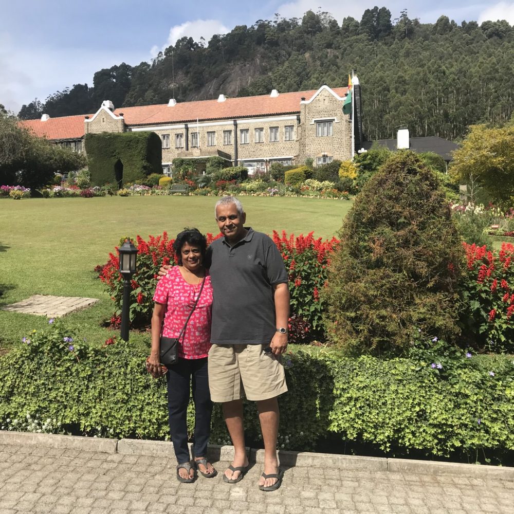 Posing in Front of the Beautiful Hill Club in Nuwara Eliya